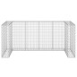 vidaXL Muro gaviones para contenedor basura galvanizado 254x100x110 cm