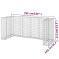 vidaXL Muro gaviones para contenedor basura galvanizado 254x100x110 cm