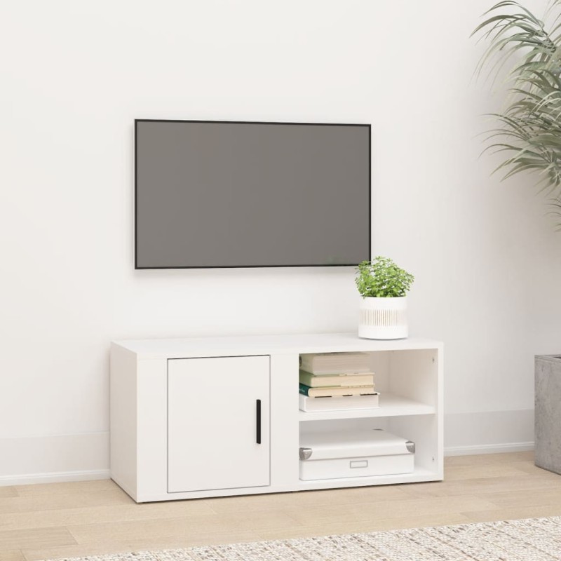 vidaXL Mueble para TV madera contrachapada blanco 80x31,5x36 cm