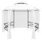vidaXL Marquesina de jardín con cortinas blanca 360x312x265cm 180 g/m² vidaXL Marquesina de jardín con cortinas blanca 360x312x265cm 180 g/m²