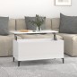 vidaXL Mesa de centro madera contrachapada blanco brillo 90x44,5x45 cm vidaXL Mesa de centro madera contrachapada blanco brillo 90x44,5x45 cm