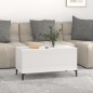 vidaXL Mesa de centro madera contrachapada blanco brillo 90x44,5x45 cm vidaXL Mesa de centro madera contrachapada blanco brillo 90x44,5x45 cm