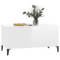 vidaXL Mesa de centro madera contrachapada blanco brillo 90x44,5x45 cm vidaXL Mesa de centro madera contrachapada blanco brillo 90x44,5x45 cm