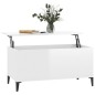vidaXL Mesa de centro madera contrachapada blanco brillo 90x44,5x45 cm vidaXL Mesa de centro madera contrachapada blanco brillo 90x44,5x45 cm