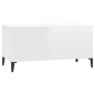vidaXL Mesa de centro madera contrachapada blanco brillo 90x44,5x45 cm vidaXL Mesa de centro madera contrachapada blanco brillo 90x44,5x45 cm