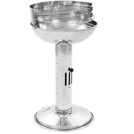 vidaXL Barbacoa de carbón con pedestal de acero inoxidable