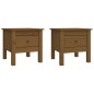 vidaXL Mesa auxiliar 2 uds madera maciza pino marrón miel 40x40x39 cm vidaXL Mesa auxiliar 2 uds madera maciza pino marrón miel 40x40x39 cm