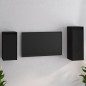 vidaXL Muebles para TV 2 piezas madera maciza de pino negro vidaXL Muebles para TV 2 piezas madera maciza de pino negro