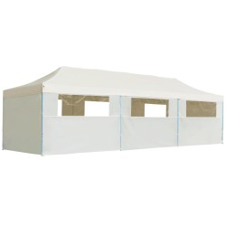 vidaXL Carpa plegable Pop-up con 8 paredes laterales 3x9 m crema