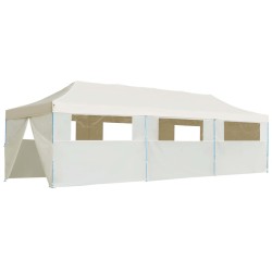 vidaXL Carpa plegable Pop-up con 8 paredes laterales 3x9 m crema