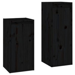 vidaXL Muebles para TV 2 piezas madera maciza de pino negro