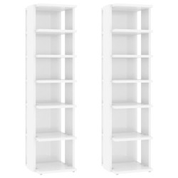 vidaXL Muebles zapateros 2 unidades blanco brillante 27,5x27x102 cm
