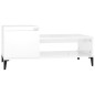 vidaXL Mesa de centro madera contrachapada blanco brillo 100x50x45 cm