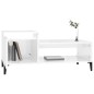 vidaXL Mesa de centro madera contrachapada blanco brillo 100x50x45 cm