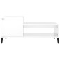 vidaXL Mesa de centro madera contrachapada blanco brillo 100x50x45 cm