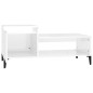 vidaXL Mesa de centro madera contrachapada blanco brillo 100x50x45 cm