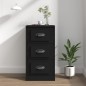vidaXL Aparador de madera contrachapada negro 36x35,5x67,5 cm