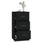 vidaXL Aparador de madera contrachapada negro 36x35,5x67,5 cm
