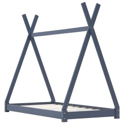 vidaXL Estructura de cama infantil madera maciza pino gris 90x200 cm