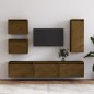 vidaXL Muebles para TV 6 piezas madera maciza de pino marrón miel vidaXL Muebles para TV 6 piezas madera maciza de pino marrón miel