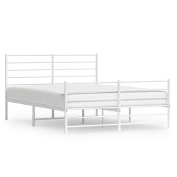 vidaXL Estructura cama metal con cabecero y estribo blanco 120x200 cm