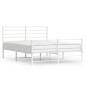 vidaXL Estructura cama metal con cabecero y estribo blanco 120x200 cm vidaXL Estructura cama metal con cabecero y estribo blanco 120x200 cm