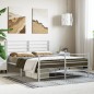 vidaXL Estructura cama metal con cabecero y estribo blanco 120x200 cm vidaXL Estructura cama metal con cabecero y estribo blanco 120x200 cm
