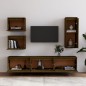 vidaXL Muebles para TV 6 piezas madera maciza de pino marrón miel vidaXL Muebles para TV 6 piezas madera maciza de pino marrón miel