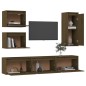 vidaXL Muebles para TV 6 piezas madera maciza de pino marrón miel vidaXL Muebles para TV 6 piezas madera maciza de pino marrón miel