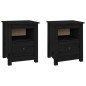 vidaXL Mesitas de noche 2 uds madera maciza de pino negra 40x35x49 cm vidaXL Mesitas de noche 2 uds madera maciza de pino negra 40x35x49 cm
