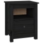 vidaXL Mesitas de noche 2 uds madera maciza de pino negra 40x35x49 cm vidaXL Mesitas de noche 2 uds madera maciza de pino negra 40x35x49 cm