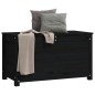 vidaXL Caja de almacenaje madera maciza de pino negro 80x40x45,5 cm