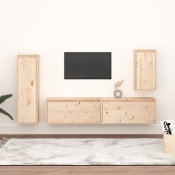vidaXL Muebles para TV 2 piezas madera maciza de pino