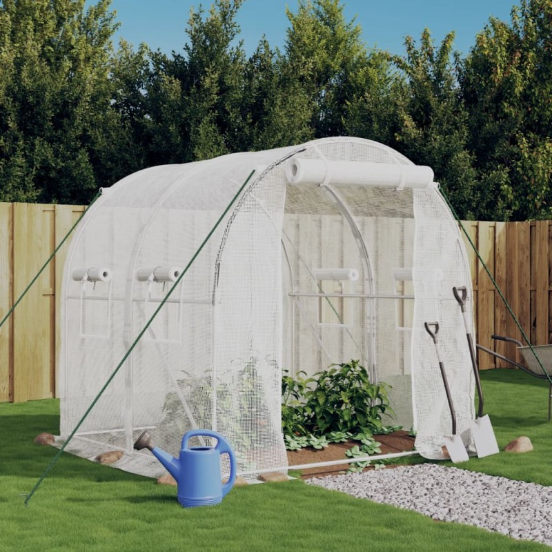 vidaXL Invernadero con estructura de acero blanco 4 m² 2x2x2 m vidaXL Invernadero con estructura de acero blanco 4 m² 2x2x2 m