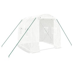 vidaXL Invernadero con estructura de acero blanco 4 m² 2x2x2 m