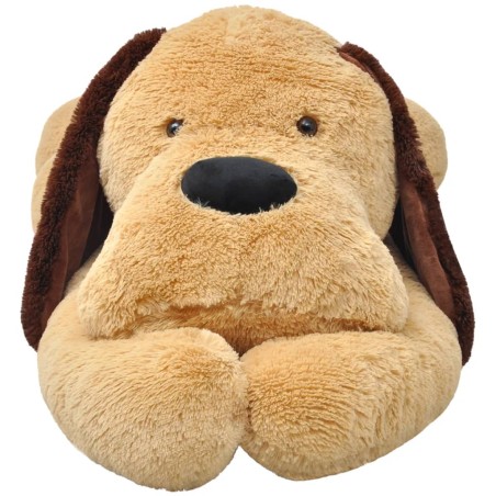 vidaXL Perro de peluche marrón 80 cm
