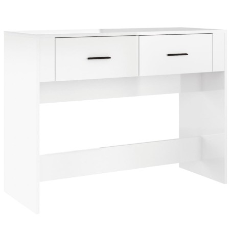 vidaXL Mesa consola madera contrachapada blanco brillante 100x39x75 cm
