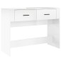 vidaXL Mesa consola madera contrachapada blanco brillante 100x39x75 cm vidaXL Mesa consola madera contrachapada blanco brillante 100x39x75 cm