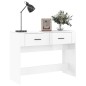 vidaXL Mesa consola madera contrachapada blanco brillante 100x39x75 cm vidaXL Mesa consola madera contrachapada blanco brillante 100x39x75 cm