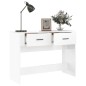 vidaXL Mesa consola madera contrachapada blanco brillante 100x39x75 cm vidaXL Mesa consola madera contrachapada blanco brillante 100x39x75 cm