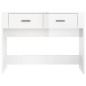 vidaXL Mesa consola madera contrachapada blanco brillante 100x39x75 cm vidaXL Mesa consola madera contrachapada blanco brillante 100x39x75 cm