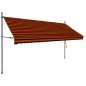 vidaXL Toldo manual retráctil con LED naranja y marrón 350 cm vidaXL Toldo manual retráctil con LED naranja y marrón 350 cm