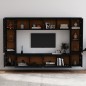 vidaXL Muebles para TV 8 piezas madera maciza de pino negro