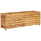 vidaXL Jardinera madera maciza de teca y acero 150x40x55 cm vidaXL Jardinera madera maciza de teca y acero 150x40x55 cm
