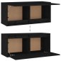 vidaXL Muebles para TV 8 piezas madera maciza de pino negro