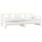 vidaXL Sofá cama extraíble madera maciza de pino blanco 2x(80x200) cm