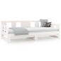 vidaXL Sofá cama extraíble madera maciza de pino blanco 2x(80x200) cm