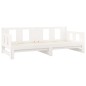 vidaXL Sofá cama extraíble madera maciza de pino blanco 2x(80x200) cm