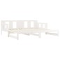 vidaXL Sofá cama extraíble madera maciza de pino blanco 2x(80x200) cm