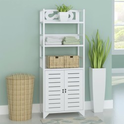 vidaXL Mueble expositor madera maciza de paulownia blanco 46x24x140 cm